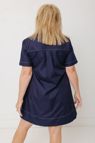 Important Decision Shirt Dress, NAVY