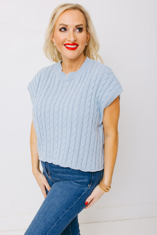 Elevated Calm Sweater Top, CHAMBRAY BLUE