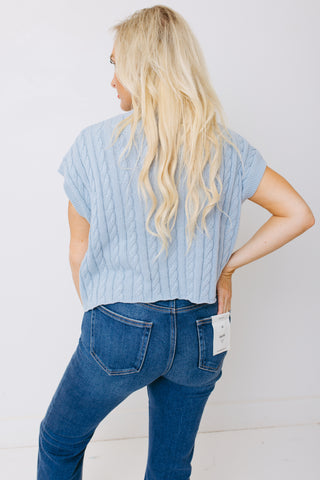 Elevated Calm Sweater Top, CHAMBRAY BLUE