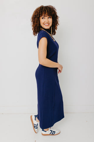 Rich Resort Midi Dress, NAVY