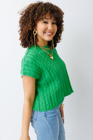 Whimsy Sweater Vest Top, GREEN