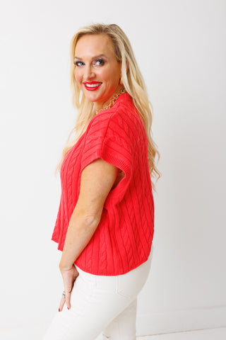 Whimsy Sweater Top, CORAL