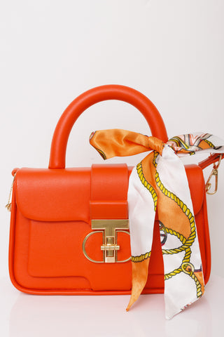 Buckle Down Handbag, ORANGE