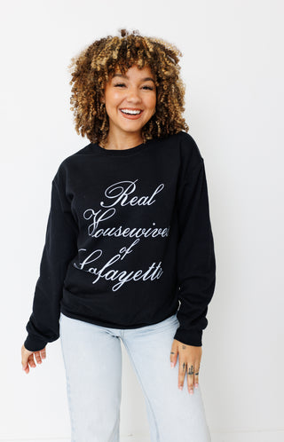 Real Housewives of Lafayette Sweatshirt, BLACK