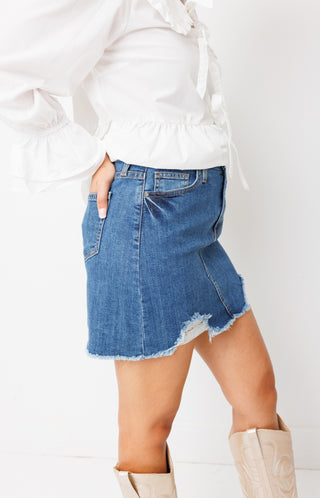 Too Late Denim Skirt