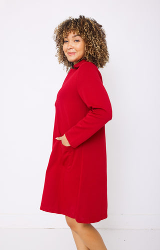 Too Hot To Handle Shirt Dress, GARNET