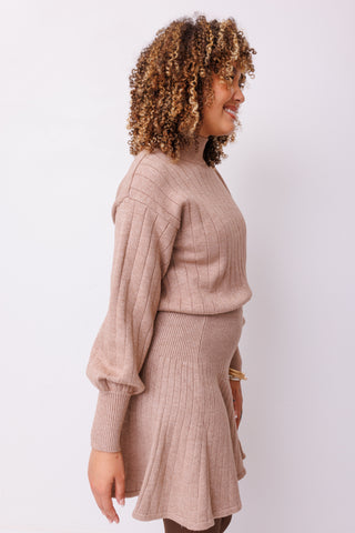 Pretty Moment Sweater Top, LIGHT MOCHA