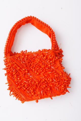 All Over Bead Mini Bag, ORANGE