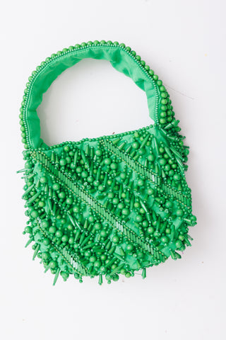 All Over Bead Mini Bag, KELLY GREEN