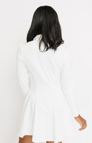 Classy Lady Suit Dress, WHITE