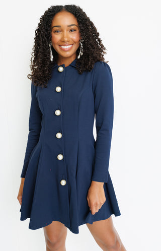 Classy Lady Suit Dress, NAVY