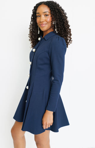 Classy Lady Suit Dress, NAVY