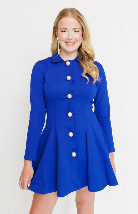 Classy Lady Suit Dress, COBALT