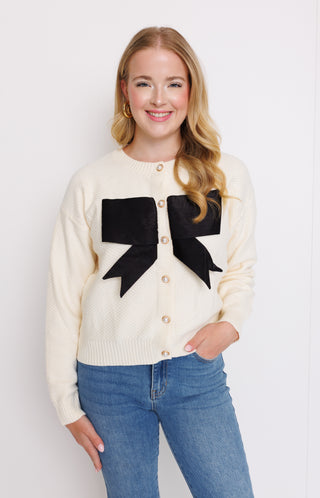 Chic Bowtique Cardigan, CREAM