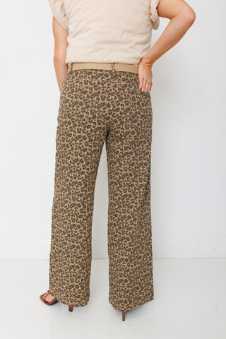 Animal Print Pants, TAUPE/BROWN