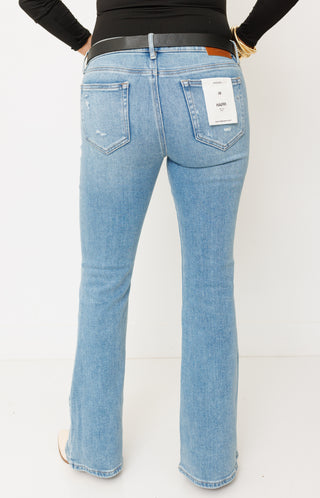 HIDDEN: Low Rise Happi Flare Jeans, MEDIUM LIGHT