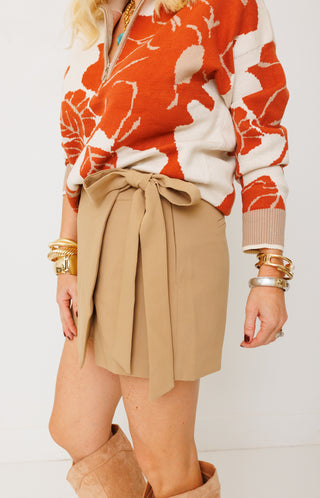 Feeling Flirty Mini Skort, TAN