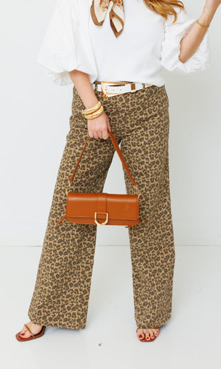 Animal Print Pants, TAUPE/BROWN