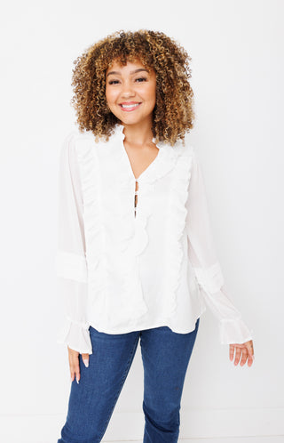 Structured Charm Blouse, OFF WHITE