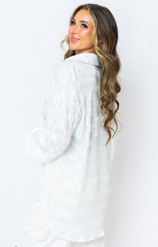 Effortlessly Chic Button Down Top, OFF WHITE Tops 50-75- 14