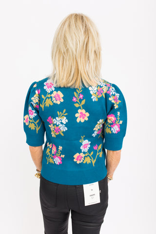 THML: Summer Floral Top, TEAL