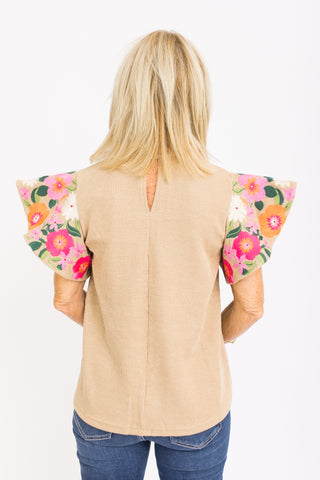 THML: Sweet Petunia Top, BEIGE