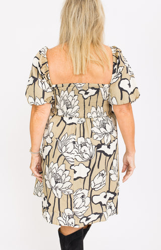 Tropical Night Dress, TAUPE