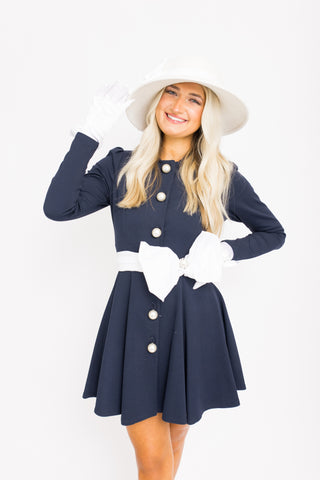 Classy Lady Suit Dress, NAVY