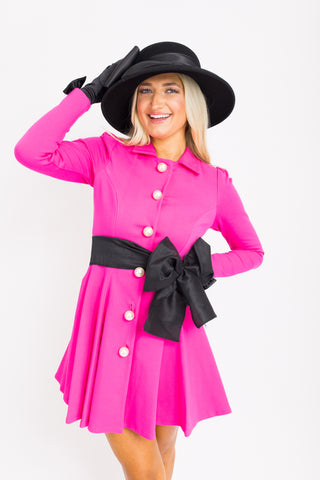 Classy Lady Suit Dress, HOT PINK