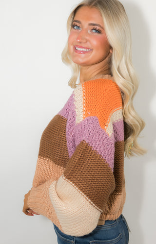 Calista Sweater Top, BEIGE MULTI