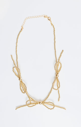 Bow Chic Necklace, GOLD - HerringStones