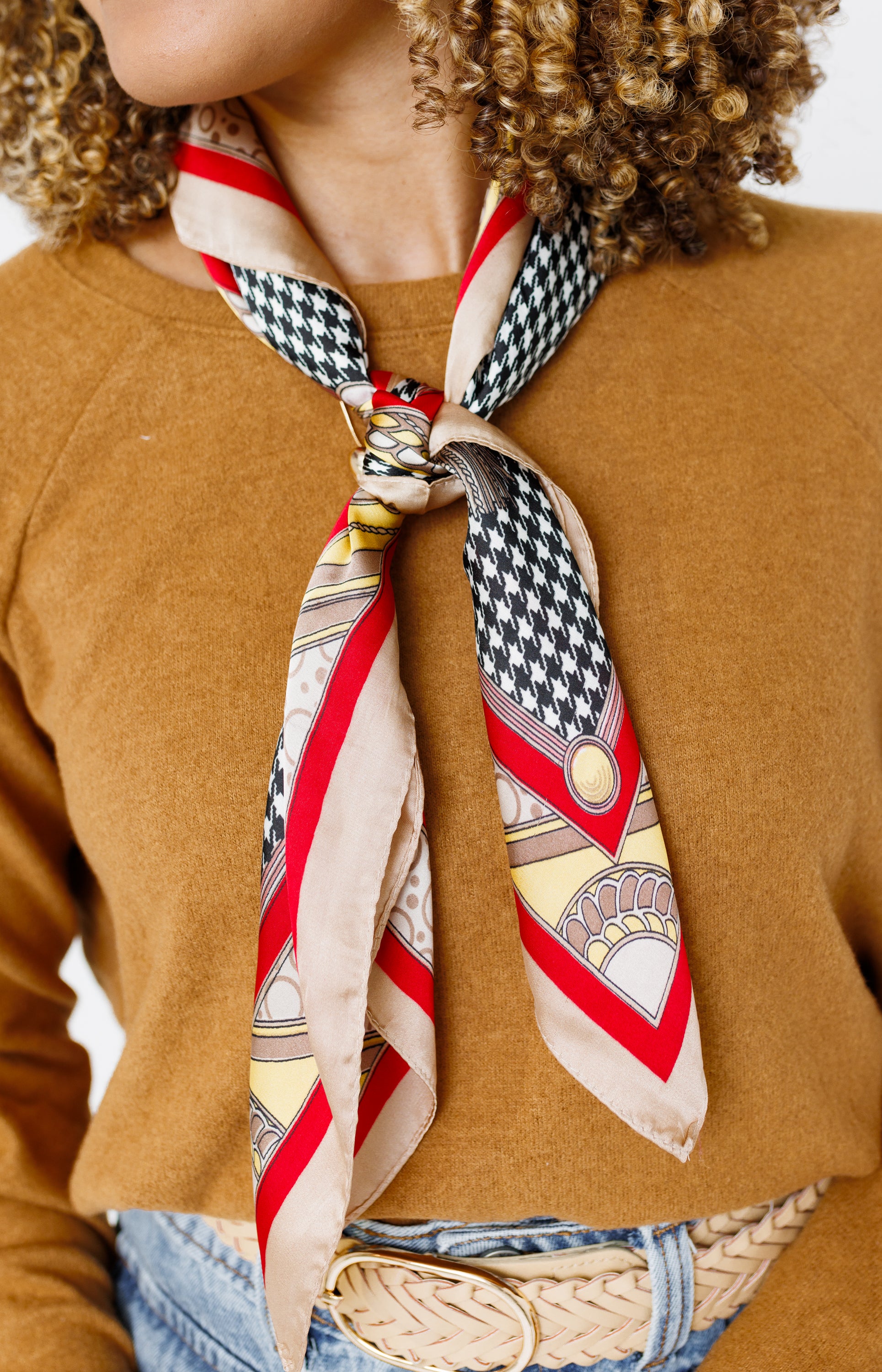 Brown Silk Neck Scarf