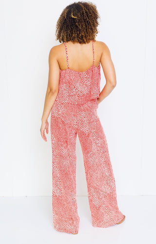 Ditsy Jumpsuit, RED - HerringStones