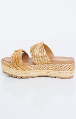 Funny Raffia Slides, TAN - HerringStones