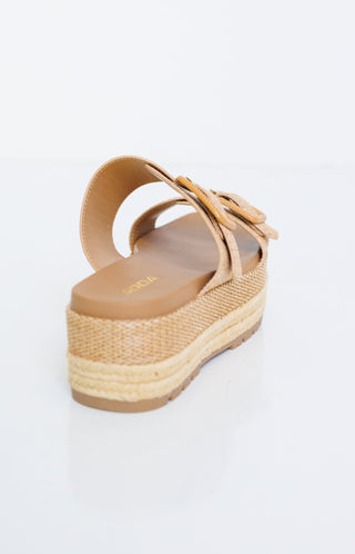 Funny Raffia Slides, TAN - HerringStones