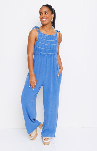 Get With It Jumpsuit, DEEP BLUE - HerringStones