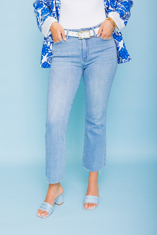 Claire Cropped Flare Jeans, LIGHT DENIM
