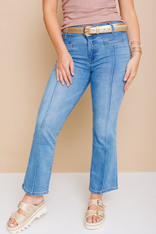 KUT: Kelsey High Rise Ankle Flare Jeans, QUALITY - HerringStones