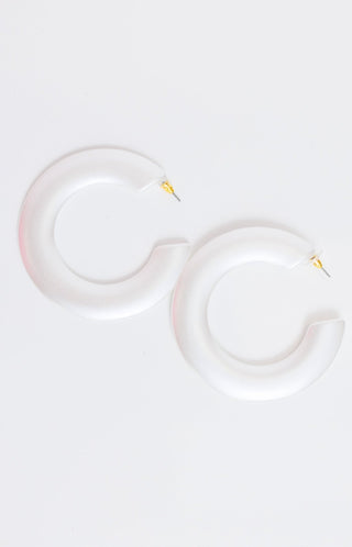 Large Hoop Earring, WHITE - HerringStones