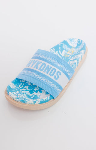 "Mykonos" Slip On Sandal, BLUE - HerringStones