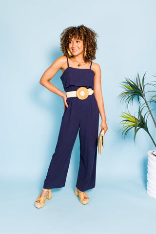 No Drama Jumpsuit, NAVY - HerringStones