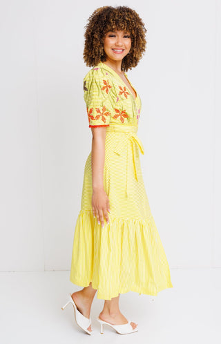 Pleasing You Midi Dress, LEMON - HerringStones