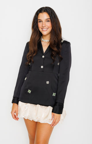 Drama Queen Blazer Dress, BLACK