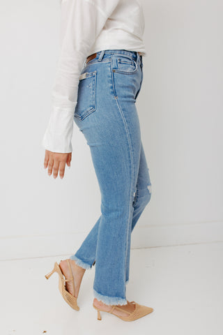 HIDDEN: Day Trip Flare Jeans, MEDIUM LIGHT