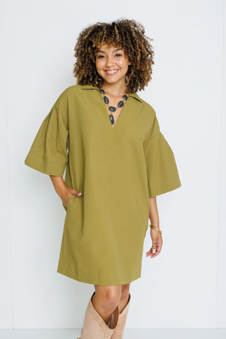 THML: Good Karma Dress, OLIVE