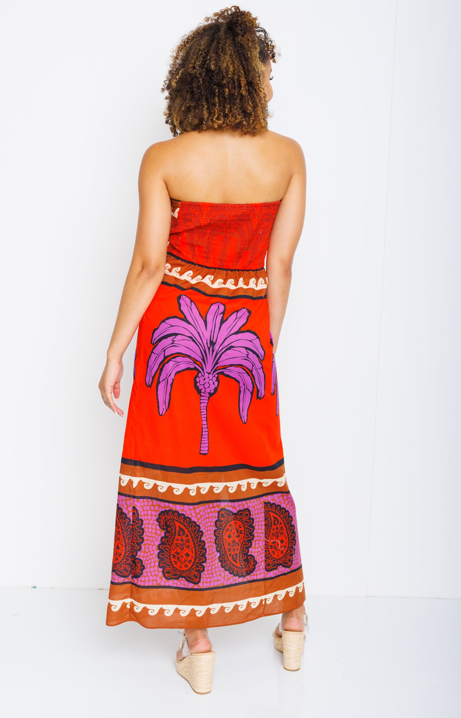 Barbados Midi Dress, ORANGE MULTI