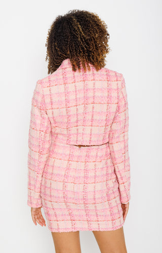 Clueless Tweed Jacket, PINK