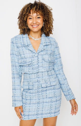 Clueless Tweed Jacket, BLUE