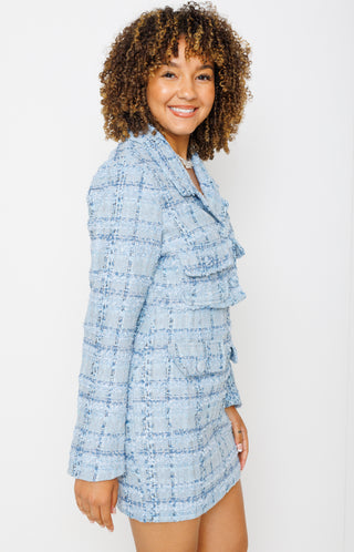 Clueless Tweed Jacket, BLUE