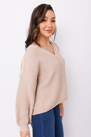 Sweet Glance Sweater, TAUPE